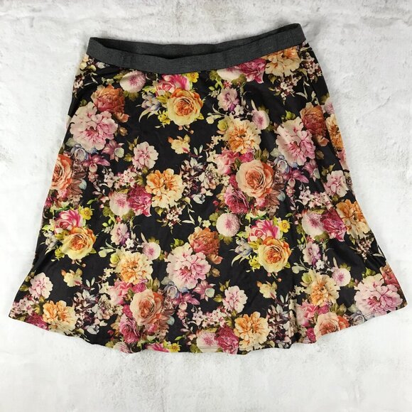 LE LIS Floral Faux-Suede Stretchy A-Line Skirt NWT 1X - Picture 7 of 7